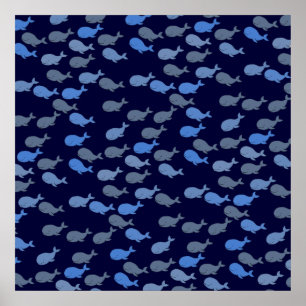 blue whales for walls poster