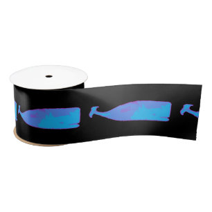blue whales Thunder_Cove any colour Satin Ribbon