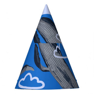 Blue Whales Vintage Hand Drawn Party Hat