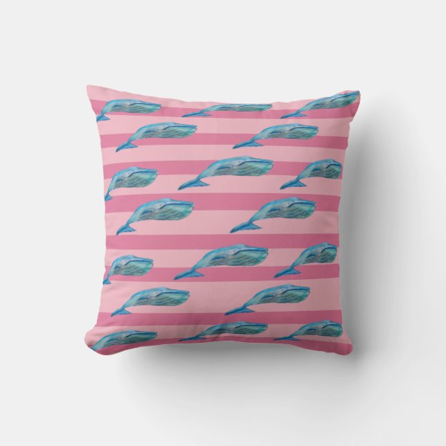 Blue Whales Whale Art  Cushion (Front)