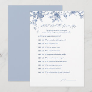 Blue What Did The Groom Say Bridal Game Cards