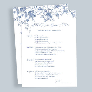 Blue What's On Your Phone Bridal Game Cards