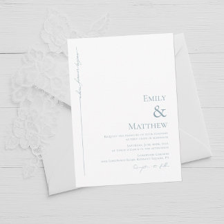 Blue Where Forever Begins Wedding Invitation