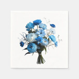Blue & Whiite Flowers Card Napkin