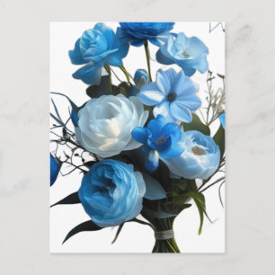 Blue & Whiite Flowers Postcard