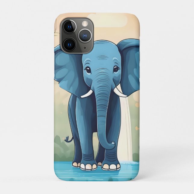 Blue Whimsical Baby Elephant, Case-Mate iPhone Case (Back)