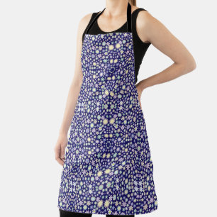 Blue Whimsical Colourful Flowers Apron