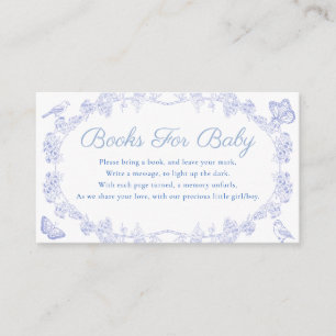 Blue Whimsical Garden Chinoiserie Books for Baby Enclosure Card