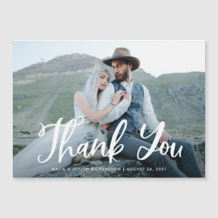 Blue Whimsy   Rustic Wedding Photo Thank You