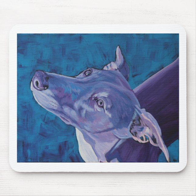 Blue Whippet Mouse Mat (Front)