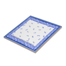 Blue & white 2, Small (4.25" x 4.25") Ceramic Tile