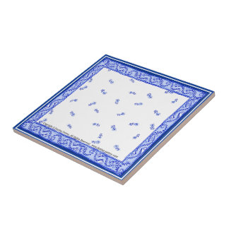 Blue & white 2, Small (4.25" x 4.25") Ceramic Tile