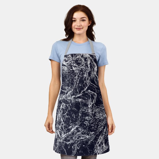 Blue/White Abstract Apron (Worn)