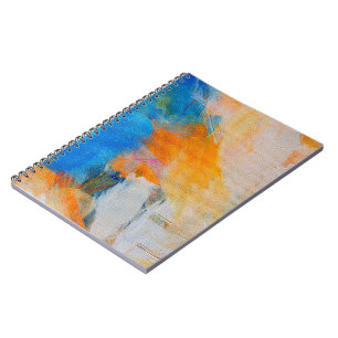 Blue white abstract link tree background Spiral  Notebook