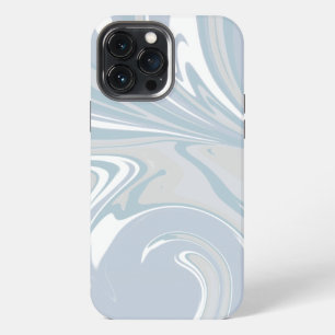 Blue White Abstract Waves Inspirivi Modern iPhone 13 Pro Max Case