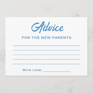 Blue White Adventure Awaits Fun Trendy Baby Shower Advice Card