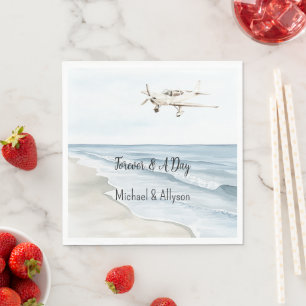 Blue White Aeroplanes Napkin