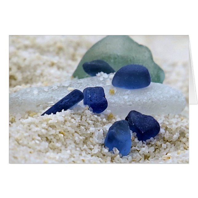 Blue White and Aqua sea glass (Front Horizontal)