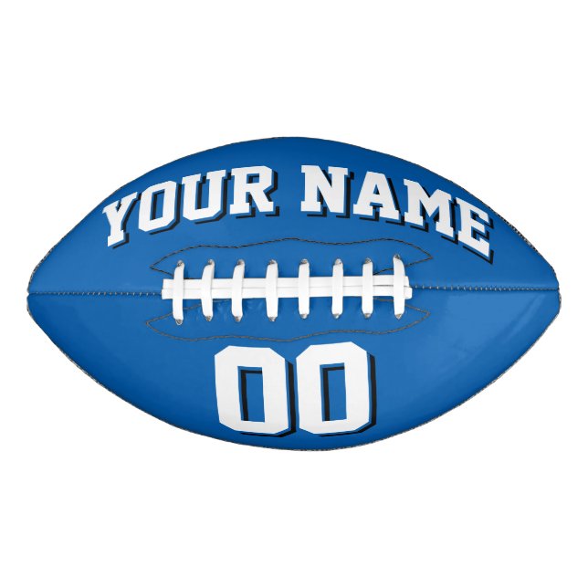 BLUE WHITE AND BLACK Custom Football American Football (Front)