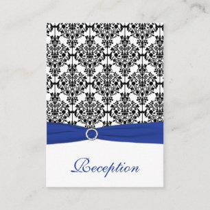 Blue, White and Black Damask Enclosure Card