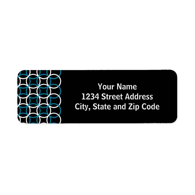 Blue White and Black Modern Circle Pattern (Front)