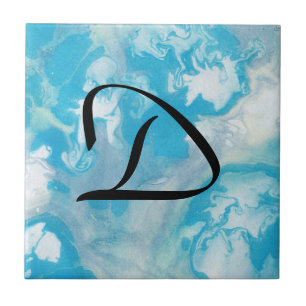Blue White and Grey Marble Pattern Tile