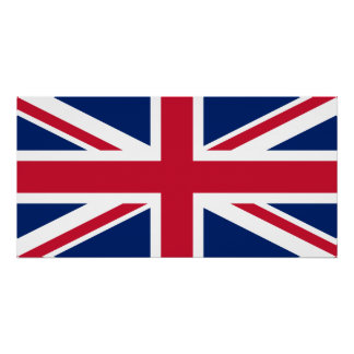 Blue White and Red Union Jack Poster