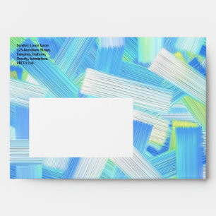 Blue White and Yellow Abstract Envelope