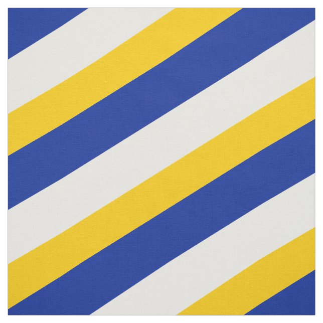 Blue, white and yellow striped pattern fabric (Swatch)