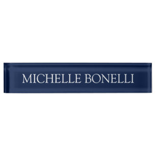 Blue White Attractive Charming Business Nameplate