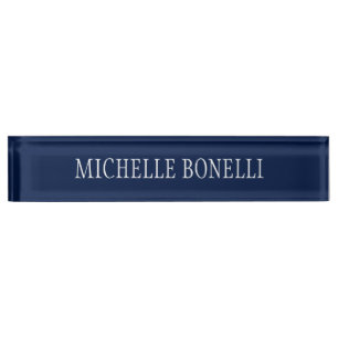 Blue White Attractive Charming Business Nameplate