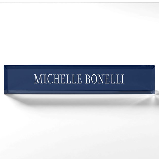 Blue White Attractive Charming Business Nameplate (Front)