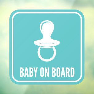 Blue White Baby On Board Car Window Decal