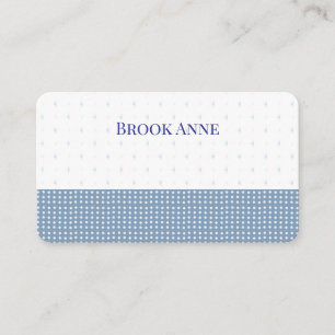 Blue white baby polka dot pattern Business Cards