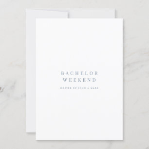 Blue & White Bachelor Weekend Invitation Card