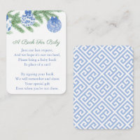 Blue White Bauble Holiday Baby Shower Bring A Book