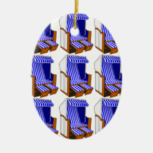 Blue & White Beach Chairs Themed Ornament