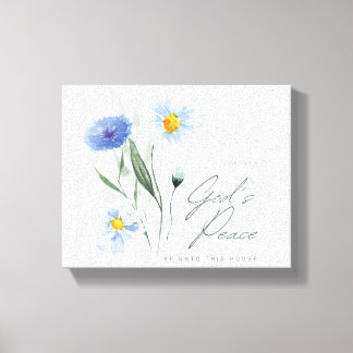 blue white bible verse two tone textured church  canvas print