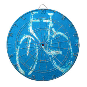 Blue White Bicycle, Cycling Bicycles Sign Dartboard