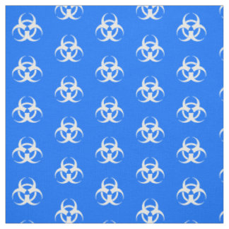 Blue & White Biohazard Symbol Fabric