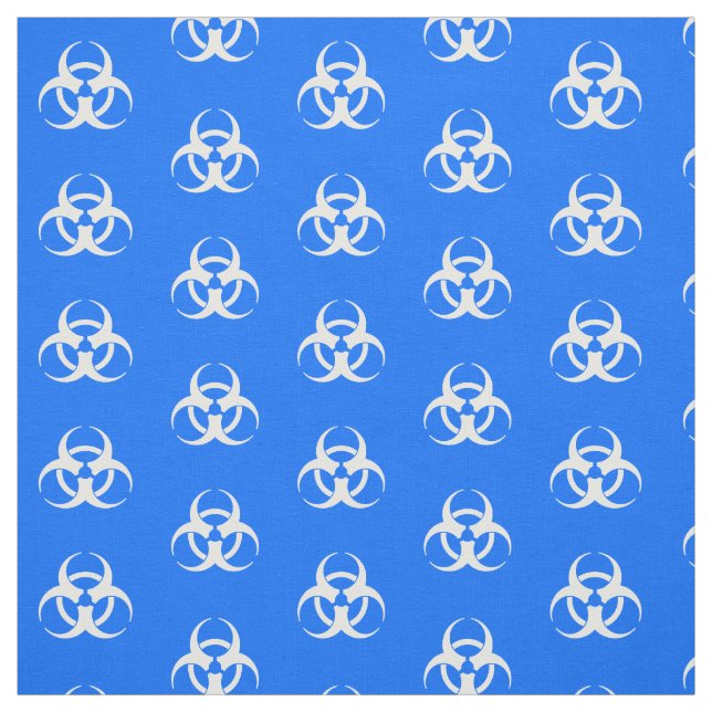 Blue & White Biohazard Symbol Fabric (Swatch)