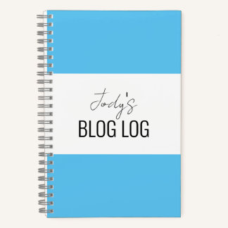 Blue & White Blogging Spiral Notebook