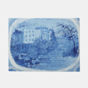 Blue White Blue Willow Platter Dish Doormat
