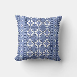 Blue-white bohemian-design-pattern  cushion