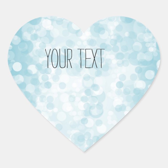 Blue White Bokeh Heart Sticker (Front)