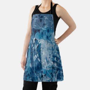 Blue & White Botancial Wildflower Apron