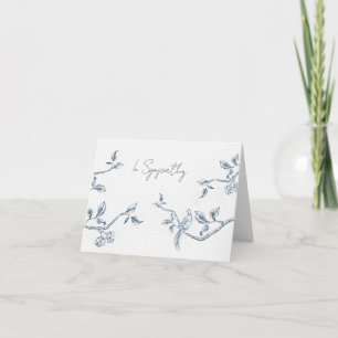 Blue & white Botanical French Toile Sympathy Thank You Card