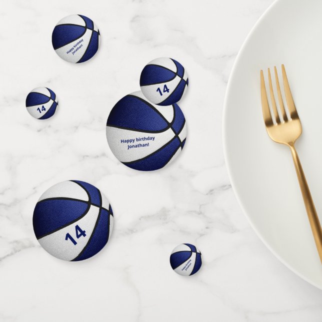 blue white boys girls basketball birthday party confetti (Group)