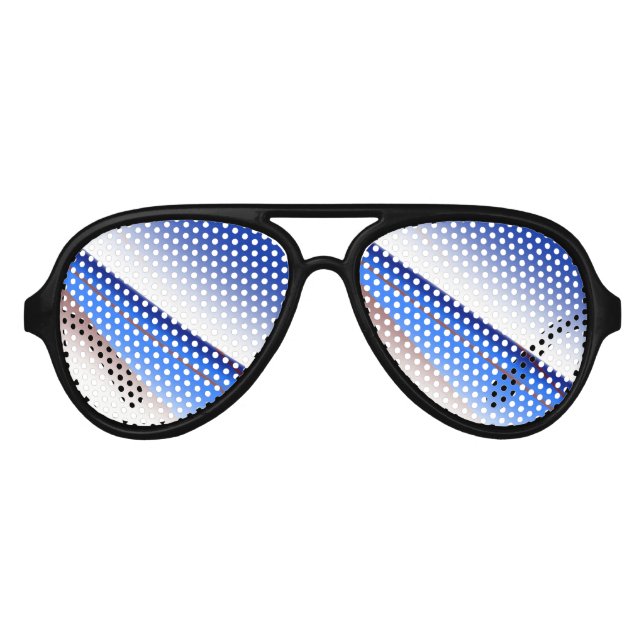 Blue white brown simple pattern custom colourful t aviator sunglasses (Front)