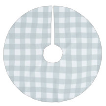 Blue & White Buffalo Check Tree Skirt